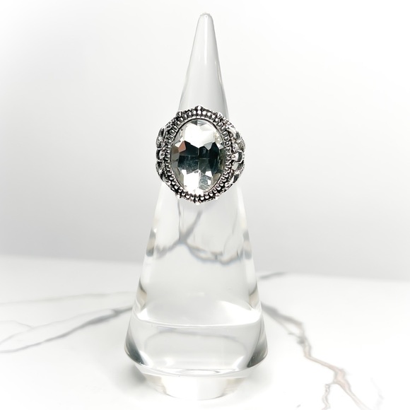 ✦ Men’s Chunky Tribal White Rhinestone Statement Claw Ring SZ 10 - Picture 2 of 5